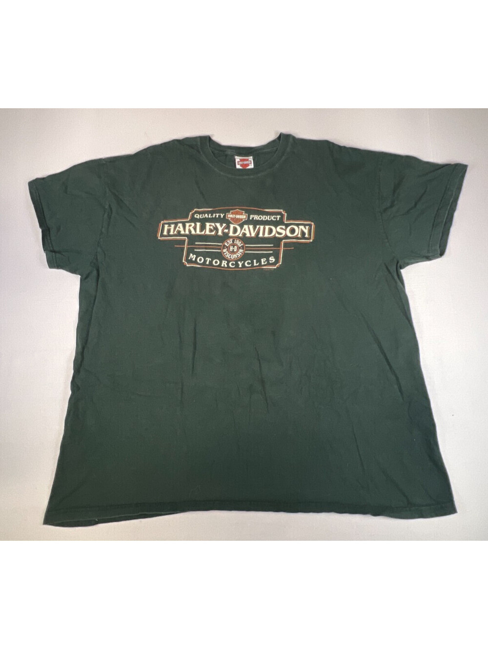 Harley-Davidson Painted Post NY Men 3X Dark Green Short Sleeve T-Shirt